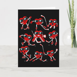 Valentines Day Heart Ice Hockey Player Funny Boys  Card