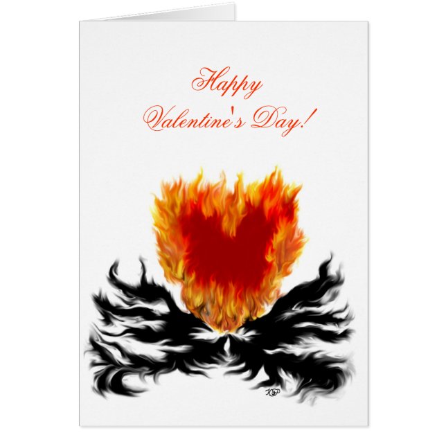 Valentine's Day  -  heart in flame (Front)