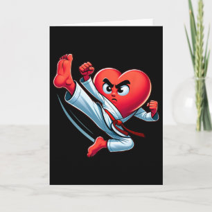 Valentine's Day Heart Karate Kick Mma Taekwondo Mu Card
