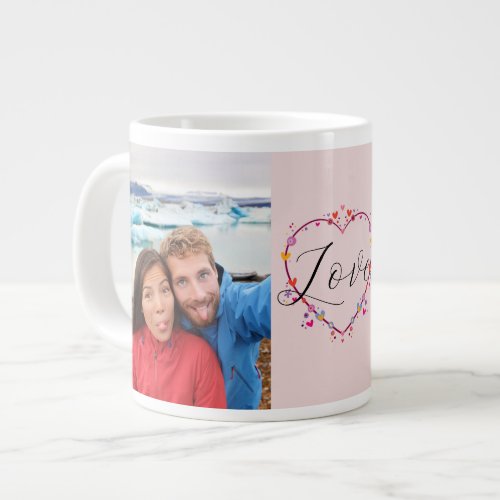 Valentines Day Heart Love 2 Photos Giant Coffee Mug