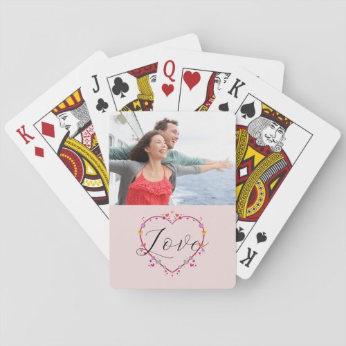 Valentines Day Heart Love Photo Playing Cards