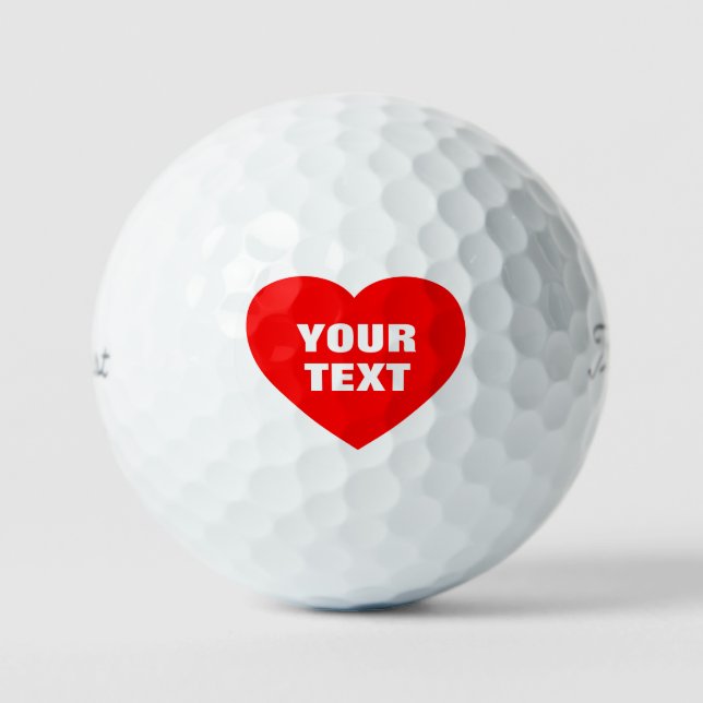 Valentines Day heart love romance custom  Golf Balls (Front)