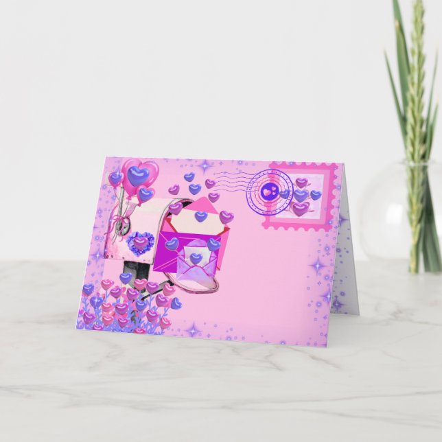 Valentine's Day Heart Mailbox Card (Front)