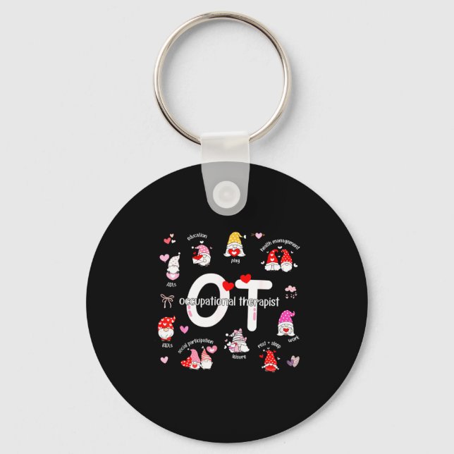 Valentines Day Heart Occupational Therast Ot Thera Keychain (Front)