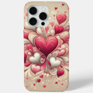 valentine's day heart patterned iPhone 15 pro max case
