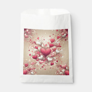 valentine's day heart patterned favor bag