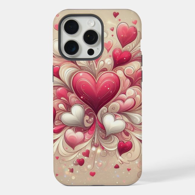 valentine's day heart patterned iPhone case (Back)