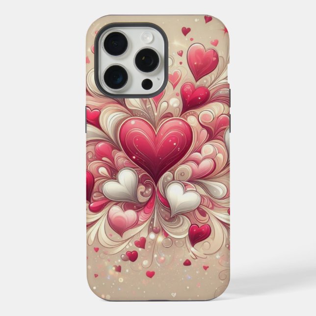 valentine's day heart patterned iphone case (Back)