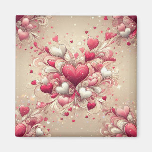 valentine's day heart patterned magnet