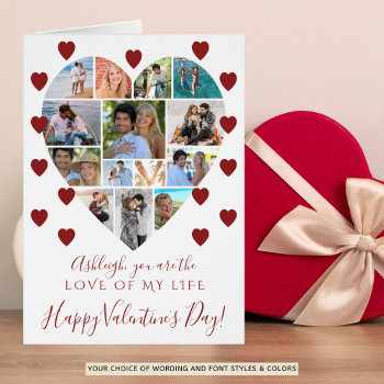 Valentines Day Heart Photo Collage Custom Text by MakeItAboutYou at Zazzle