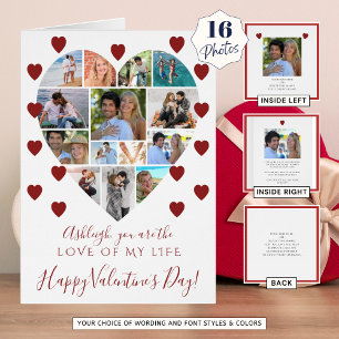 Valentines Day Heart Photo Collage Custom Text Cards
