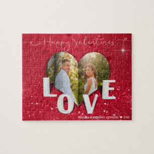 Valentine's Day Heart Photo Red Glitter - Puzzle