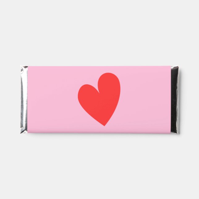 Valentine's Day Heart Pink and Red Hershey Bar Favors (Front)