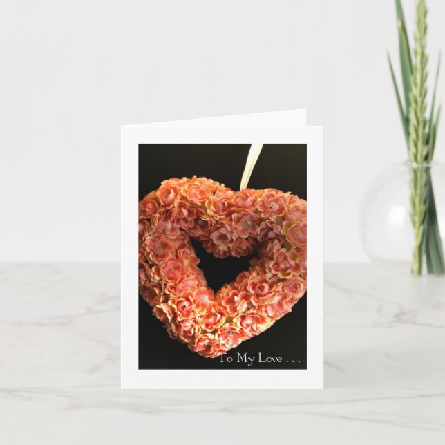 Valentine's Day Heart: Pink in Black #4 Holiday Card (Front)