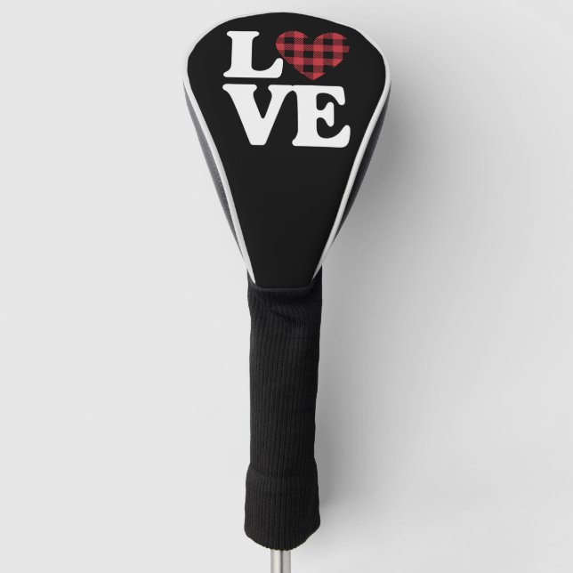 Valentines Day Heart Plaid Love  Golf Head Cover (Front)