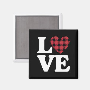 Valentines Day Heart Plaid Love  Magnet