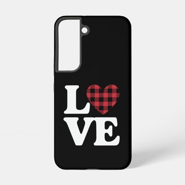 Valentines Day Heart Plaid Love  Samsung Galaxy Case (Back)