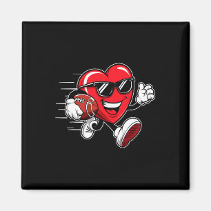 Valentines Day Heart Playing Football Boys Girls K Magnet