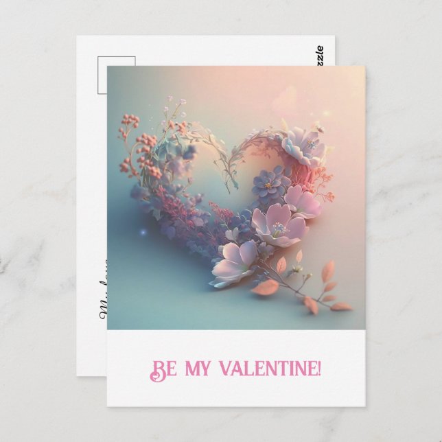 Valentine's Day. Heart Postcard (Front/Back)