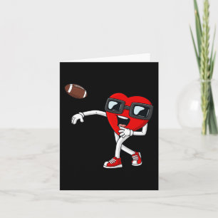 Valentines Day Heart Quarterback Football Boys Kid Card