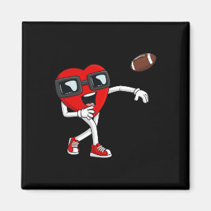 Valentines Day Heart Quarterback Football Boys Kid Magnet