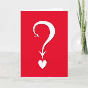 Valentine's Day heart question mark greeting card