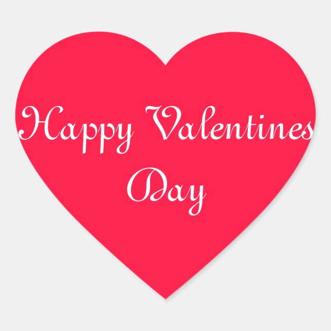 Valentines Day Heart Red White Colorful Romatic Heart Sticker (Front)