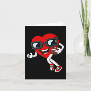 Valentines Day Heart Running With A Football Boys  Card
