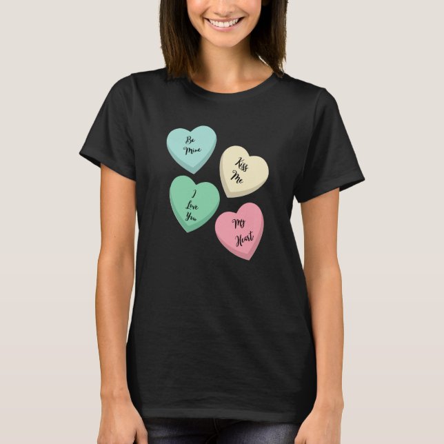 Valentine's Day Heart Sayings T-Shirt (Front)