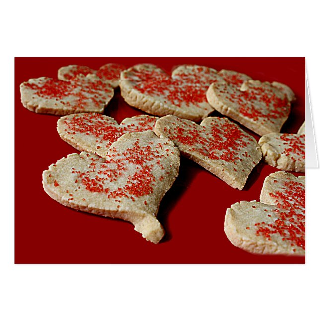 Valentines Day Heart Shaped Cookie Card (Front Horizontal)