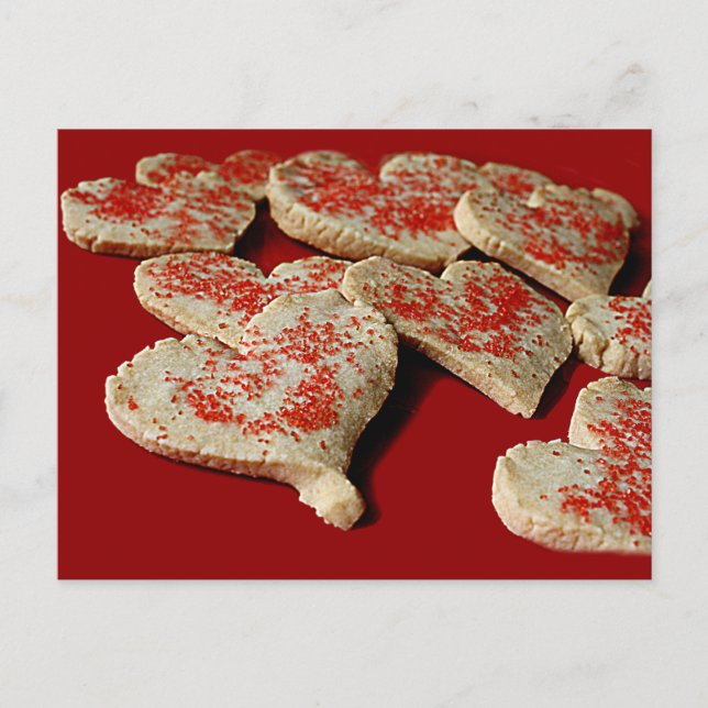 Valentines Day Heart Shaped Cookie Postcard (Front)