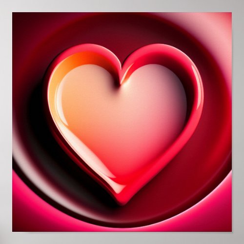 Valentines Day Heart Shining Bright Personalized P Poster