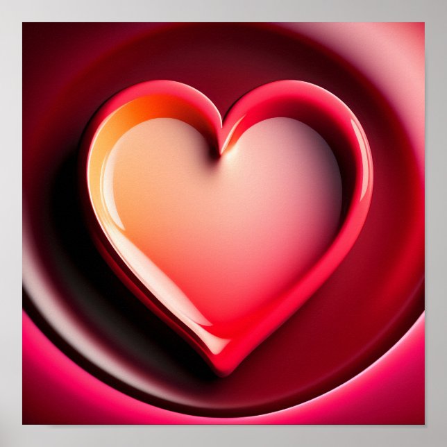 Valentines Day Heart Shining Bright Personalized P Poster (Front)