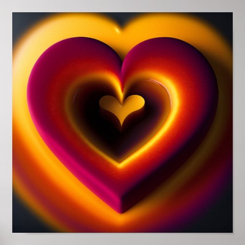 Valentines Day Heart Shining Bright Personalized P Poster
