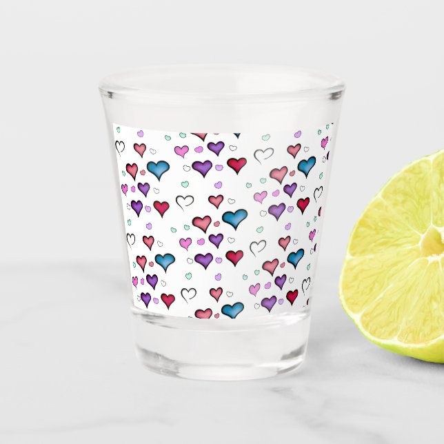 Valentine's Day heart  Shot Glass (Front)