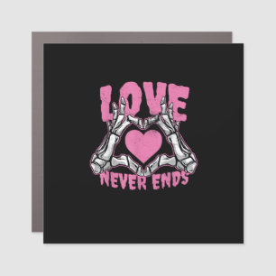 Valentines Day Heart Skeleton Hands Heart Car Magnet