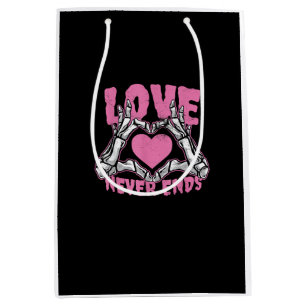 Valentines Day Heart Skeleton Hands Heart Medium Gift Bag