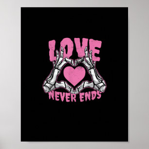 Valentines Day Heart Skeleton Hands Heart Poster