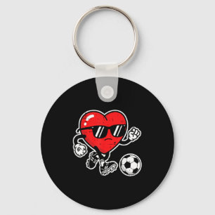 Valentines Day Heart Soccer Football Boys Kids You Keychain
