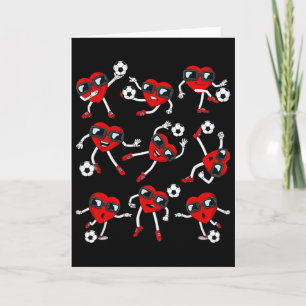 Valentines Day Heart Soccer Player Funny Boys Girl Card