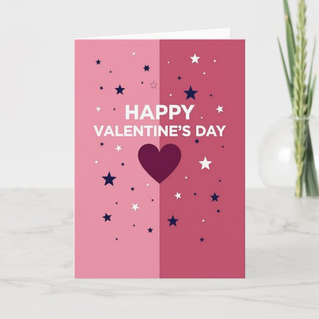 Valentines Day Heart Star Card (Front)