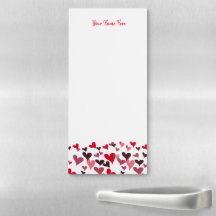Valentine's Day Heart Stationery Magnetic Notepad