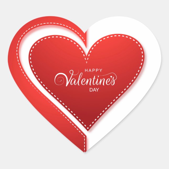 Valentines Day   Heart Sticker (Front)