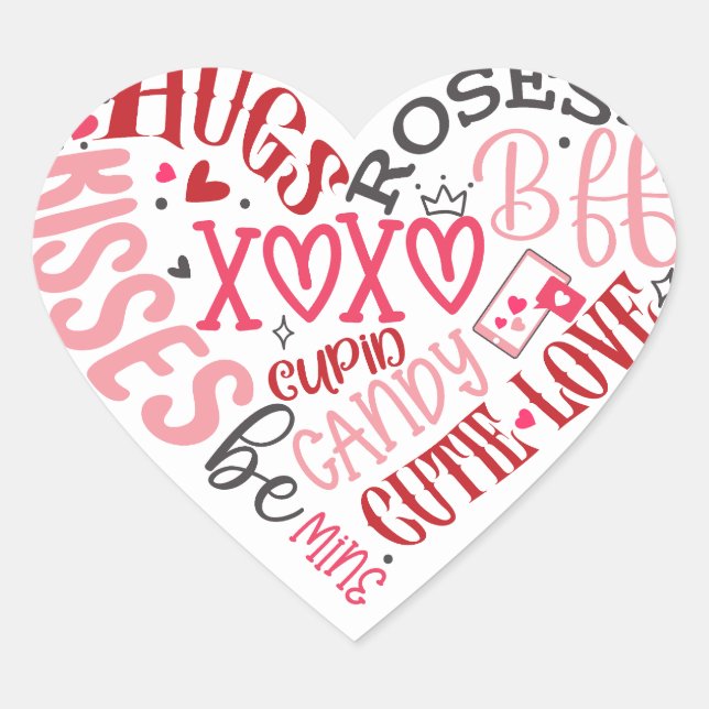 Valentine's day  heart sticker (Front)