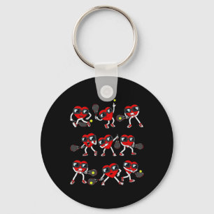 Valentines Day Heart Tennis Player Fun Boys Girls Keychain