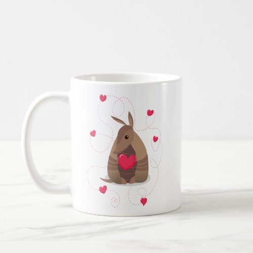 Valentines Day Heart Texas Armadillo Coffee Mug