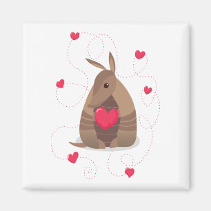 Valentine's Day Heart Texas Armadillo Magnet