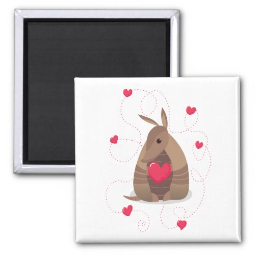 Valentines Day Heart Texas Armadillo Magnet