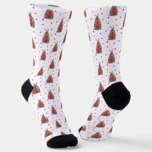 Valentines Day Heart Texas Armadillo Socks