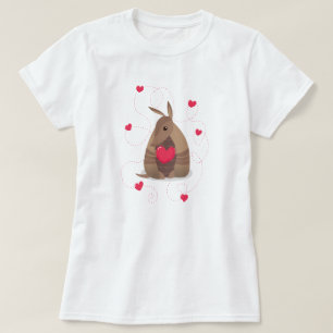 Valentine's Day Heart Texas Armadillo T-Shirt